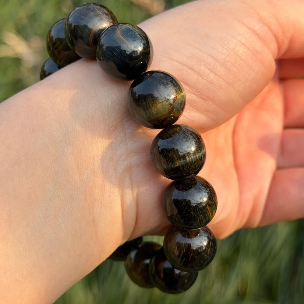 16mm chunky stretchable cat's eye‎ flashy pietersite bracelet 1173